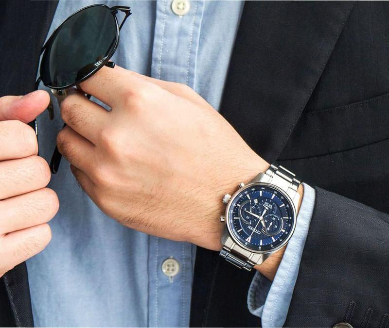 Relogio Citizen Masculino Visor Azul Multifunção Original +